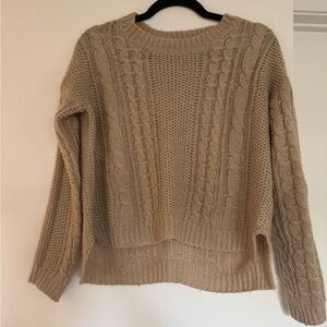 Forever 21 Cable Knit Sweater - Beige